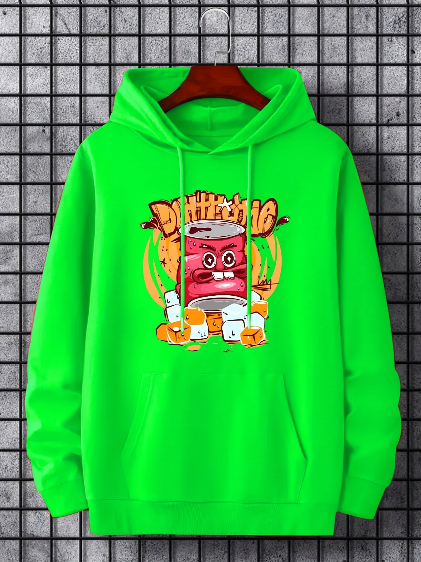 Funny Comic Cans Print Hoodie for Men