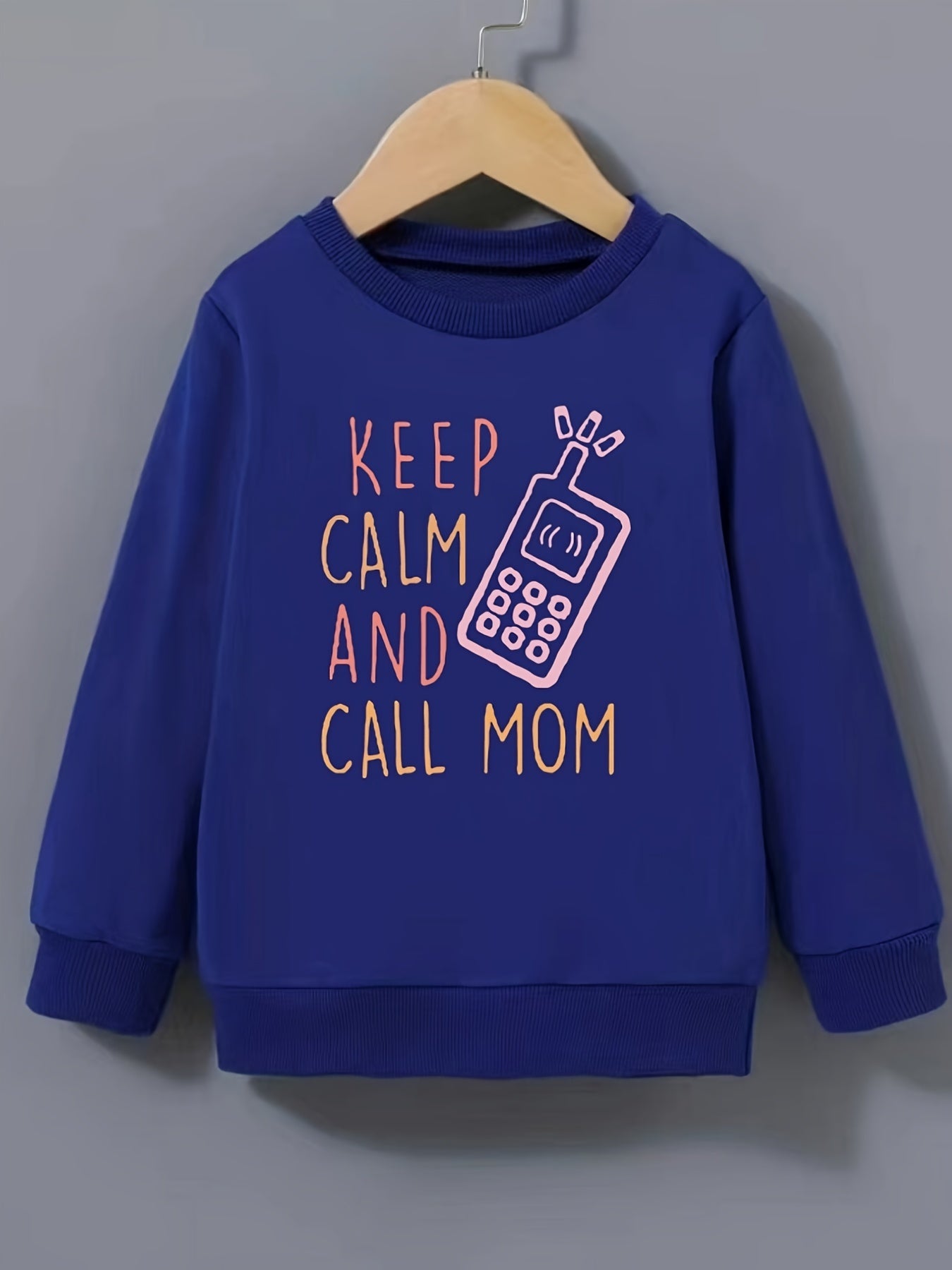 Fun Phone Call & Mom Pattern Sweatshirt For Girls