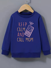 Fun Phone Call & Mom Pattern Sweatshirt For Girls