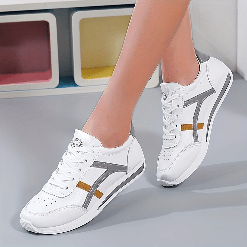 Women's Colorblock Sneakers Low Top Lace Up Walking Shoes