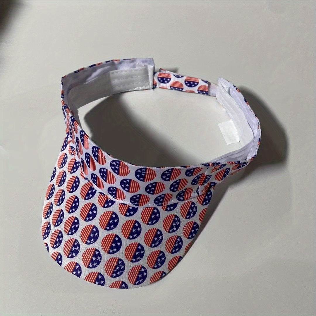Flag Print Visor Hat Lightweight Sun Hat Unisex Golf Baseball Cap