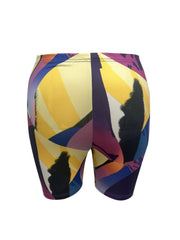 Women's Plus Contrast Letter Tee & Printed Skinny Shorts Two Piece Set