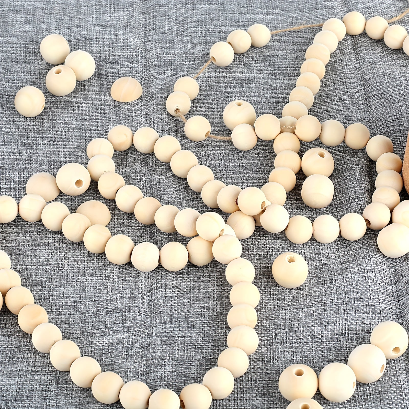 500pcs 10mm Natural Wooden Beads Unprocessed Round Spacer Beads DIY Crafts