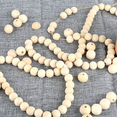 20pcs Natural Unprocessed Wooden Beads 25mm for DIY Crafts Home Party Decor