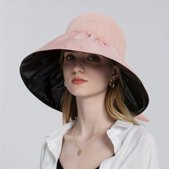 Crochet Sun Hat Wide Brim UV Protection Bucket Hat