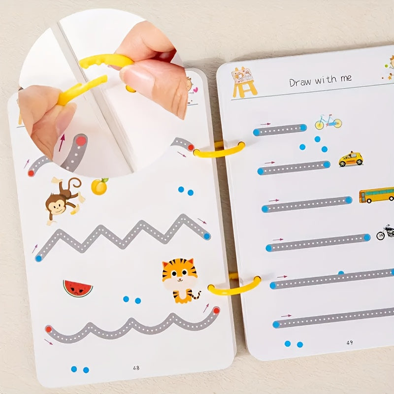 Kids Writing Practice Book with 2 Erasable Pens Alphabet Numbers Tracing & Color