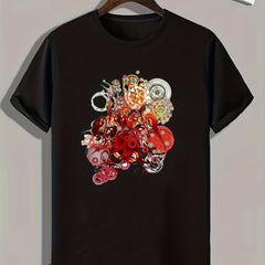Abstract Pattern Print Men's Graphic T shirt for Summer