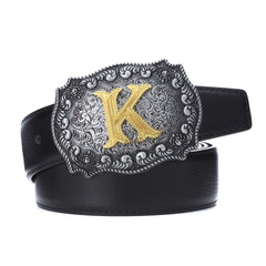 Western Cowboy Letter K Initial Belt Buckle