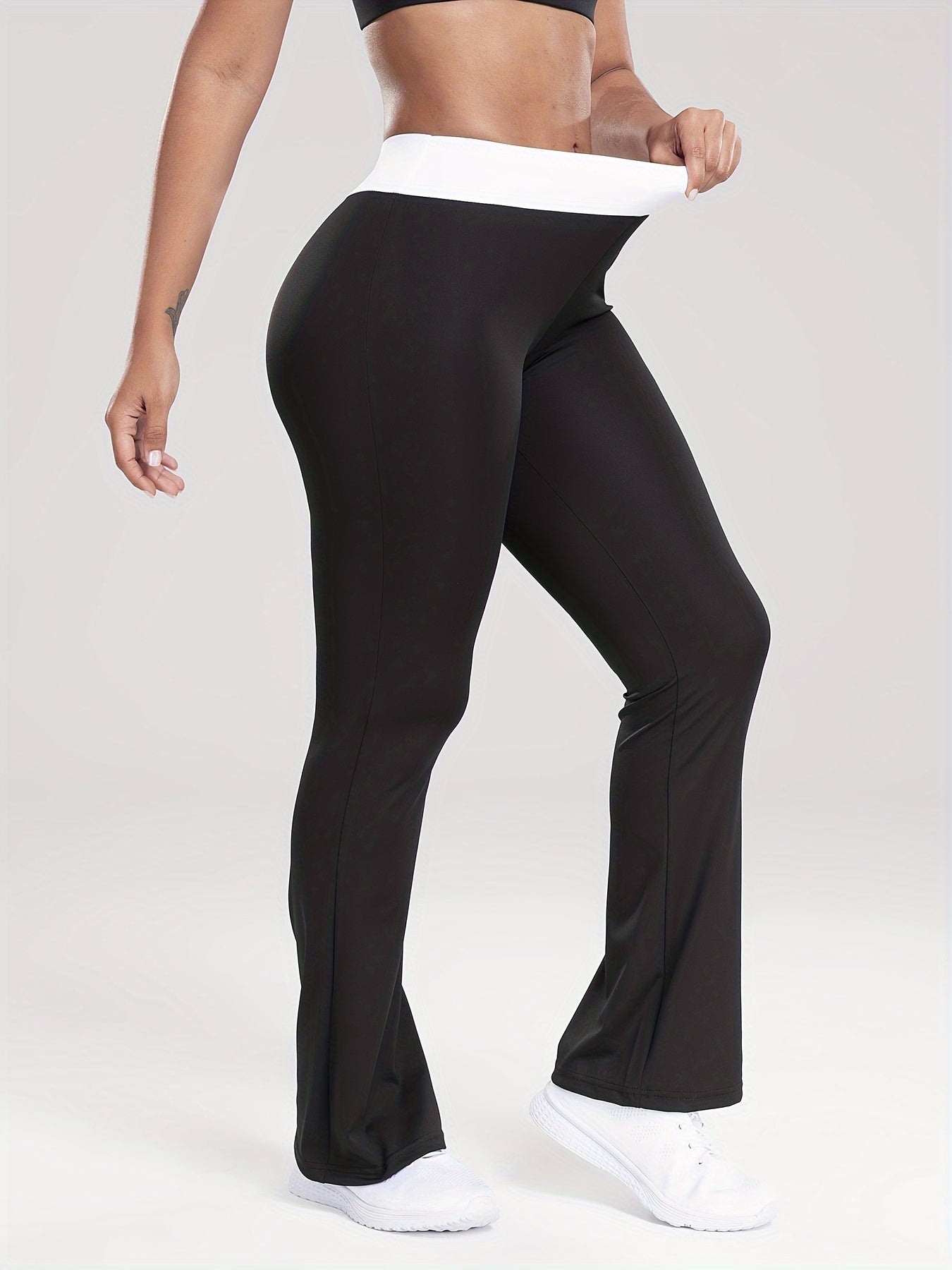 Waist Casual Sports Slim Fit Flare Leg Pants Slim Bell bottom Leggings