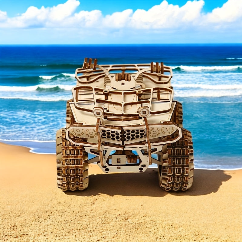 3D Wooden Mechanical Vintage Car & Motorcycle Puzzle Set