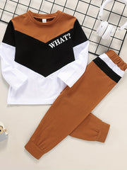 Boys Block Long Sleeve Shirt And Jogger Pant Set