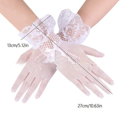 Women's Full Finger Fishnet Lace Gloves - Wedding/Performance/Bridal