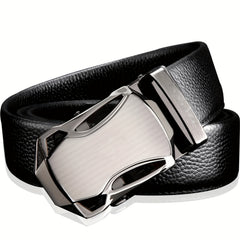 Men's Leather Edging Sports Car Style High Waist Pants Belt