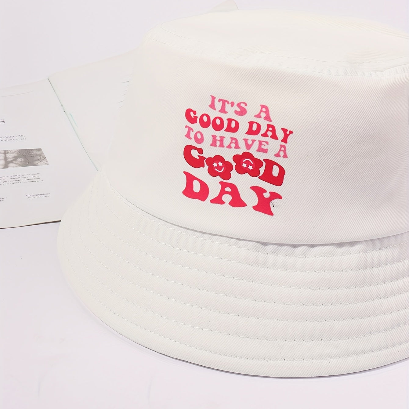 GOOD Print Bucket Hat Casual Fisherman Cap Basin Hat For Women Men