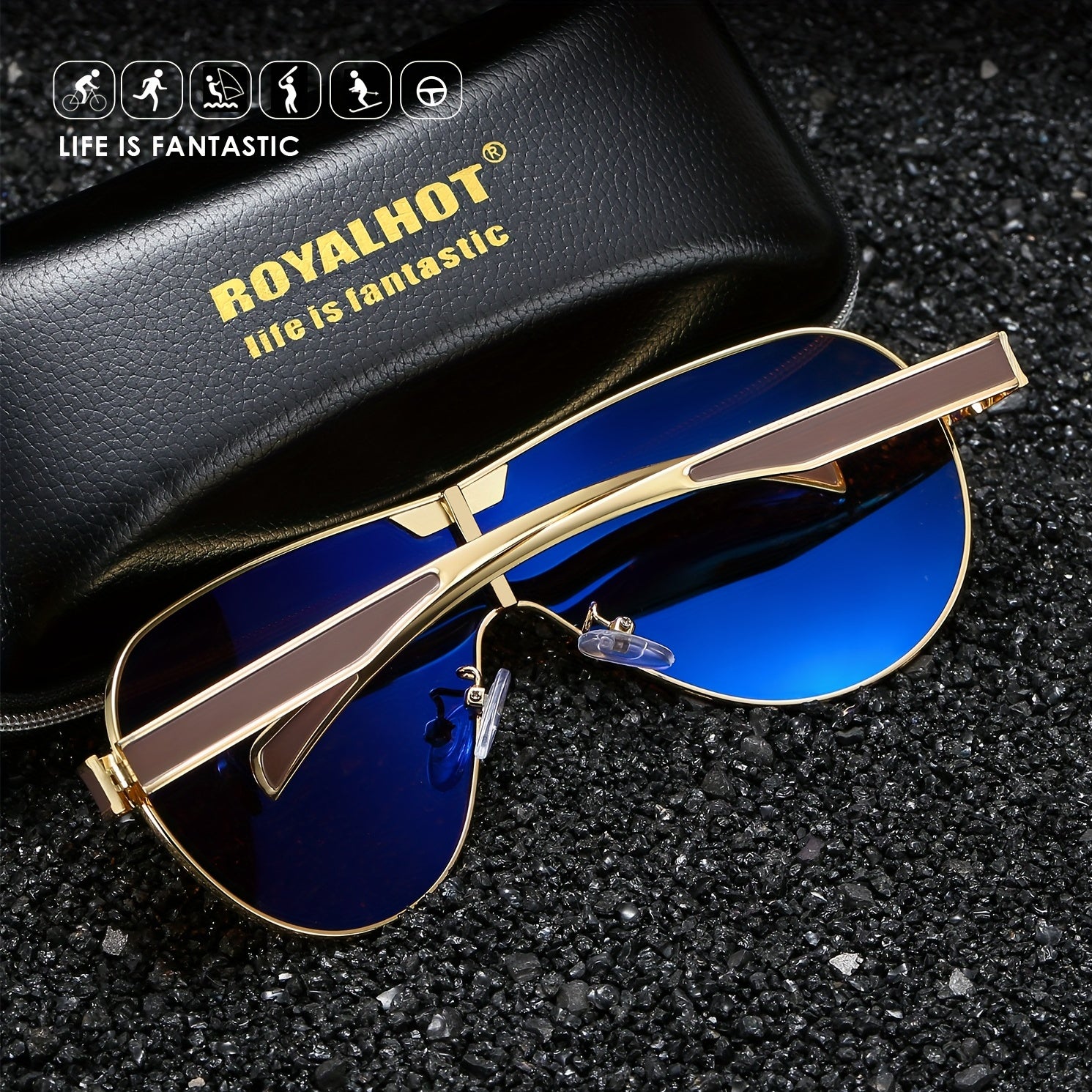 RoyalHot Polarized Rimless Sunglasses Driving Sun Glasses