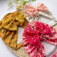 Soft Elastic Baby Print Bow Hat Kids Accessories