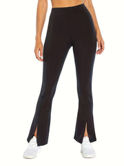 Women's Solid Flare Leg Slim Pants for Spring & Fall