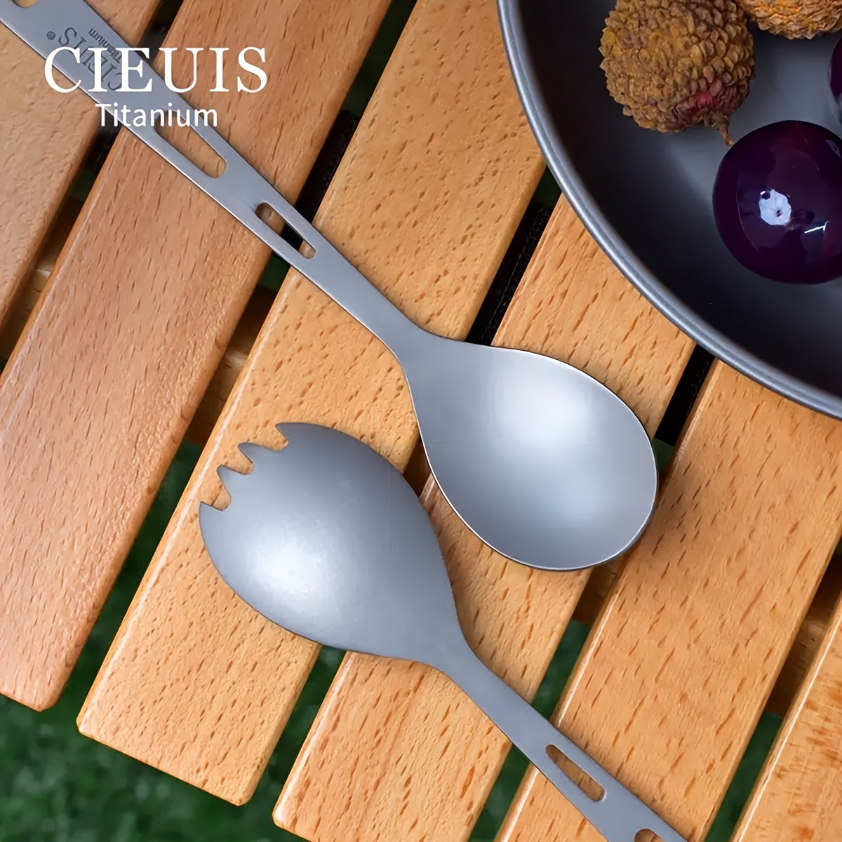 Titanium 3-Hole Spoon Fork for Camping