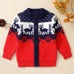 Baby's Christmas Costume Long Sleeve Zip Up Sweater