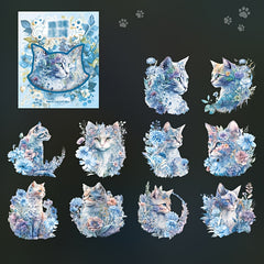 Retro Cat Waterproof Diary Stickers - 20 Sheets