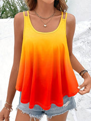 Gradient Back Cross Sexy Tank Top for Women