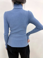 Solid Turtleneck Sweater Casual Long Sleeve Sweater For Fall & Winter