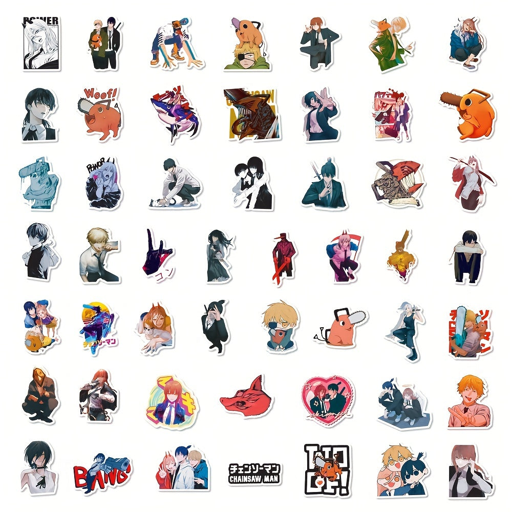 50Pcs Chainsaw Man Stickers for Skateboards Computers Guitars & More