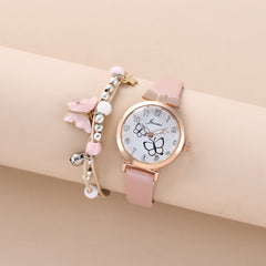 Toddler Girls Circle Butterfly Quartz Watch