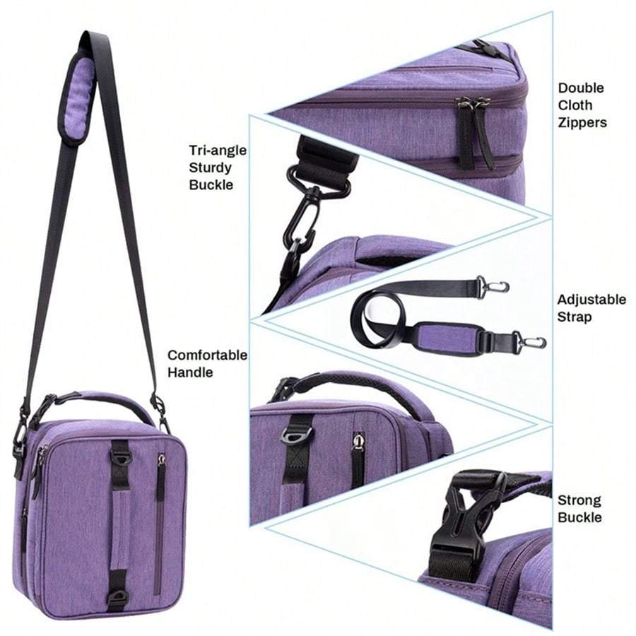 Insulated Bento Lunch Bag Square Oxford Cloth Hand Washable Aluminum Foil