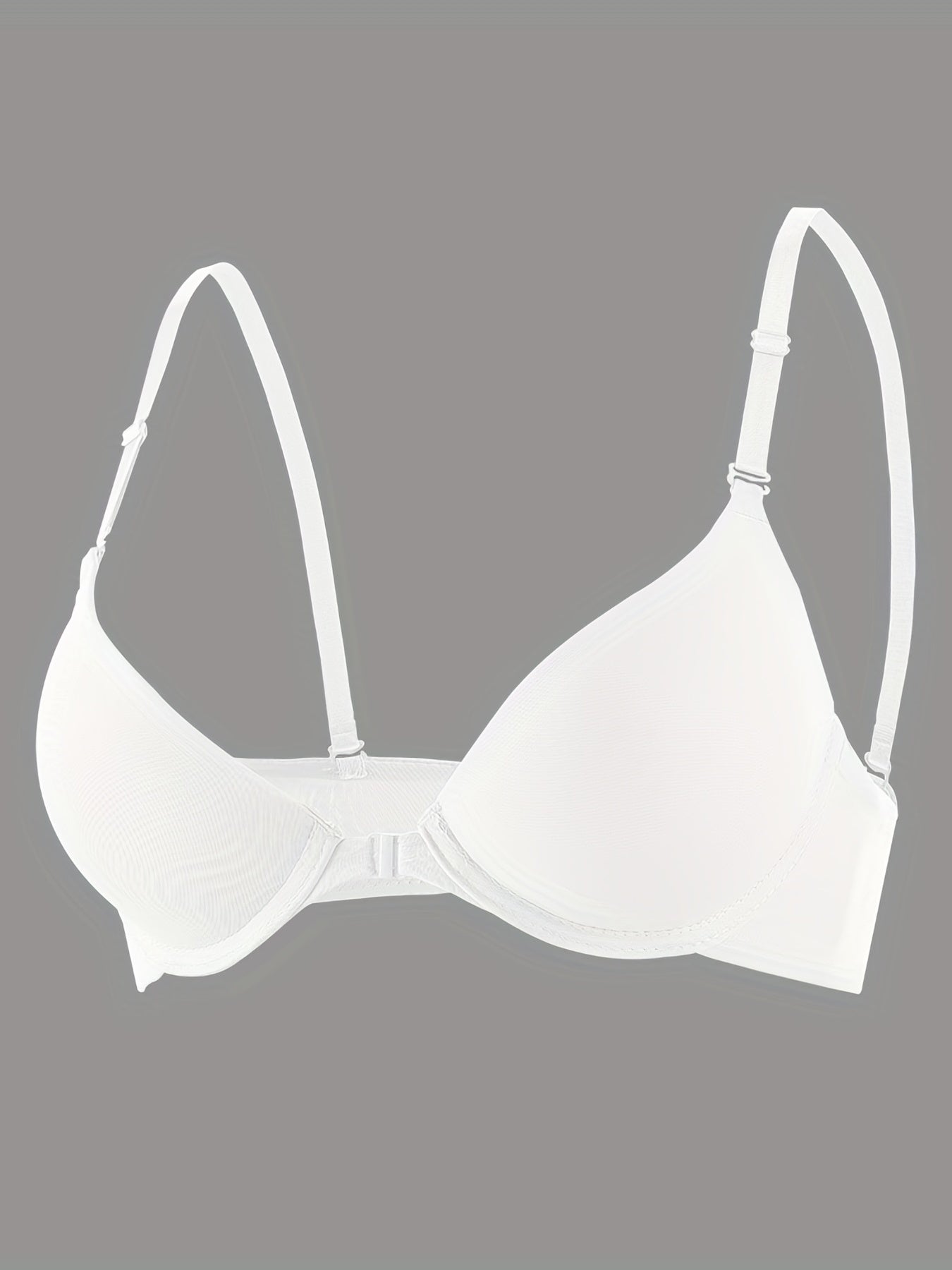 Solid Push-Up T-Shirt Bra Front Buckle Plunge Bra Women's Lingerie