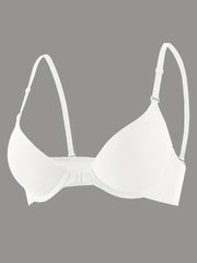 Solid Push-Up T-Shirt Bra Front Buckle Plunge Bra Women's Lingerie