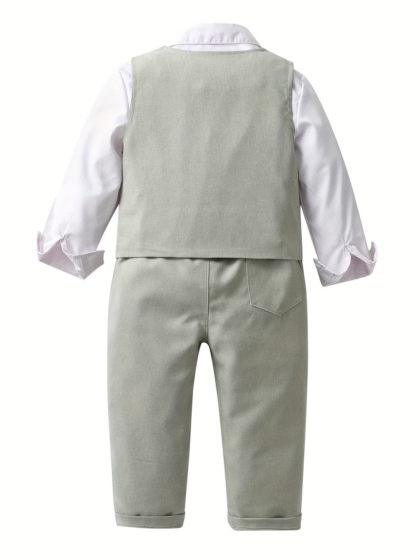 Boys Formal Outfits with Bowtie, Shirt, Pants, Vest
