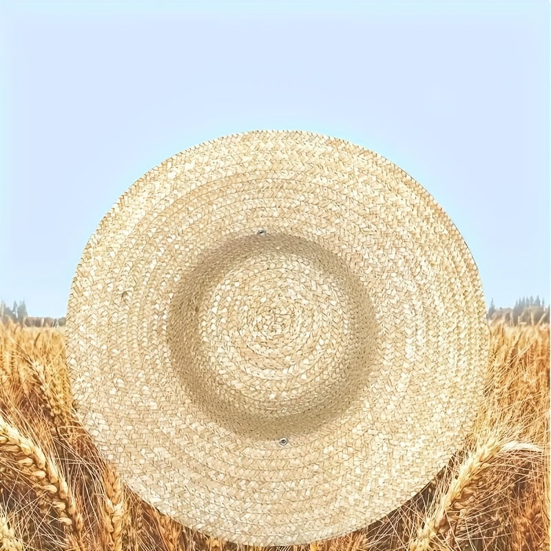 Straw Fedora Hat Wide Brim Breathable Hat Farmer Straw Sun Hat