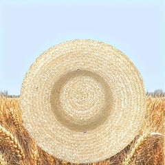 Straw Fedora Hat Wide Brim Breathable Hat Farmer Straw Sun Hat