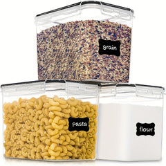 3PCS Medium Food Storage Containers with Lids Airtight BPA Plastic Canisters