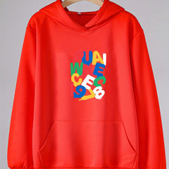 Girls Cartoon Alphabets Pattern Hooded Sweatshirt for Outdoor Activities