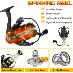 1pc 3000 Spinning Reel 8 1 BB 9 07KG Max Drag Fishing Tackle