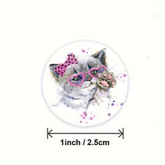 500pcs Cartoon Cat Sticker Decoration Teacher Reward Sticker