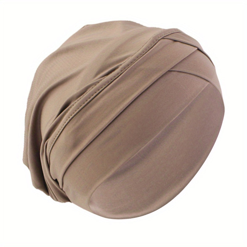 Solid Cross Turban Solid Inner Cap Under Scarf Casual Elastic Head Wrap