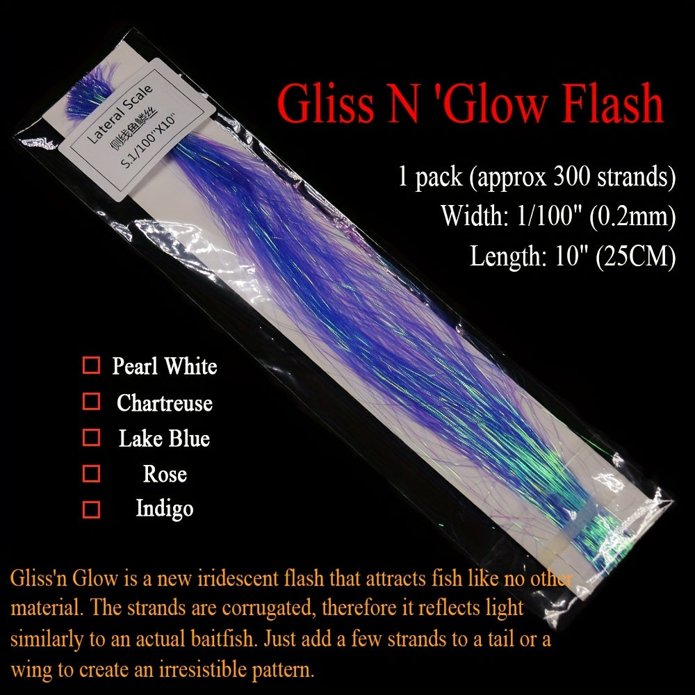 ICERIO 1pack 0.2mm Rainbow Fish Skin Flash Strands Fly Tying Materials