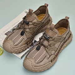 Men's No Tie Slip On Mesh Sneakers Adjustable Draw String