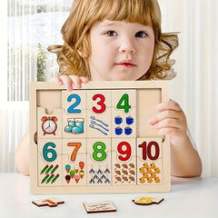 Wooden Number Matching Puzzle Game for Early Math Skills