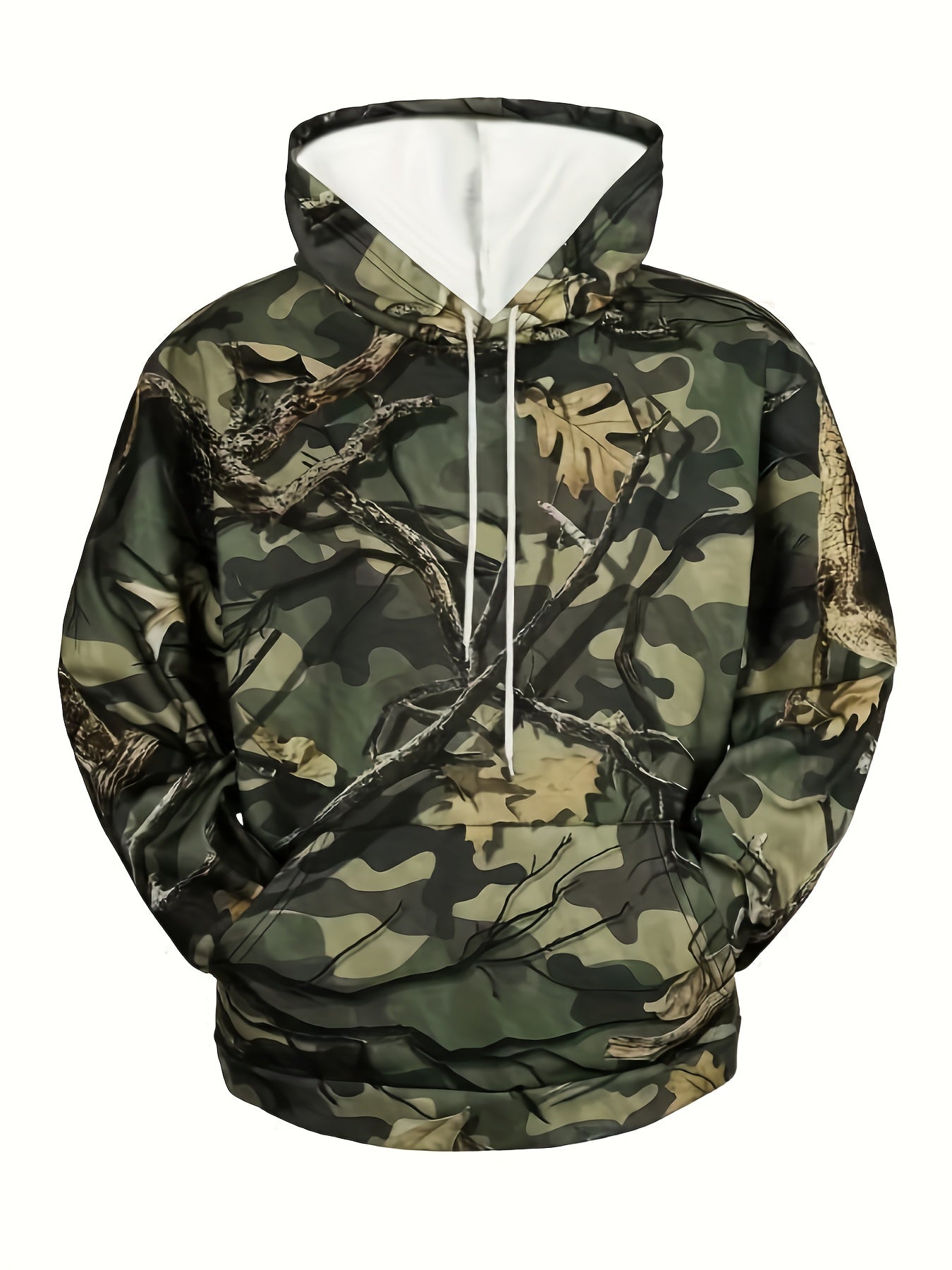 Men's Branches Print Hoodie Casual Hooded Sweatshirt