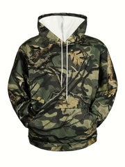 Men's Branches Print Hoodie Casual Hooded Sweatshirt
