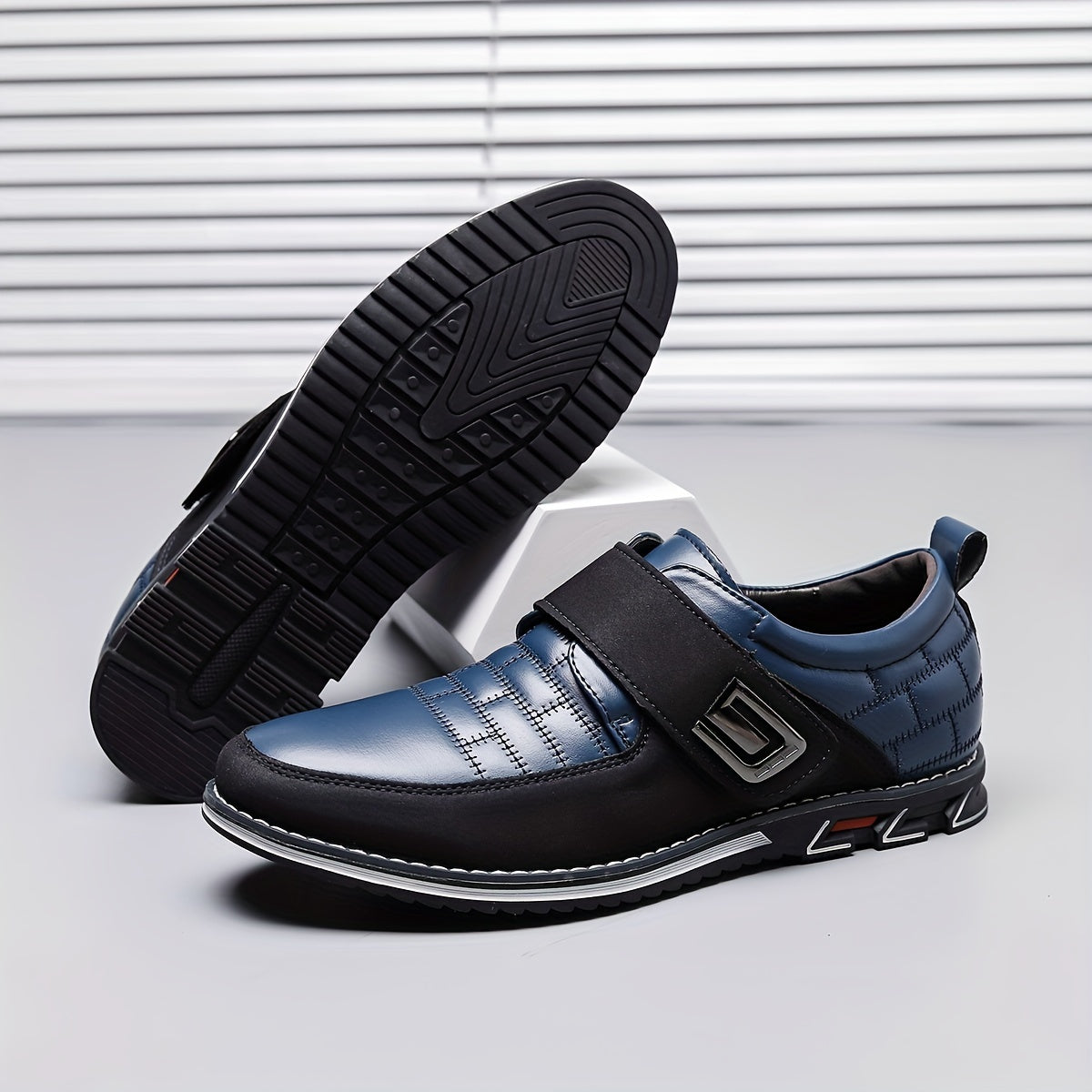 Men's PU Leather Hook And Loop Slip On Shoes Spring Summer