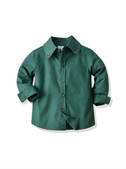 Boys' Solid Long Sleeve Shirt