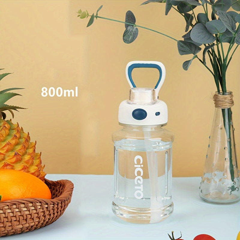 800ml 1300ml Leakproof Straw Water Bottle Portable Water Cup Handle