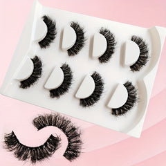 4 Pairs 8D Faux Mink False Eyelashes Fluffy Wispy Thick Eye Lashes