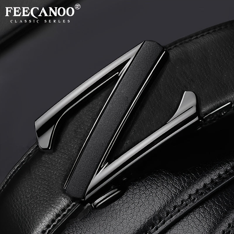 Men's Letter Leather Business Casual Pants Belt