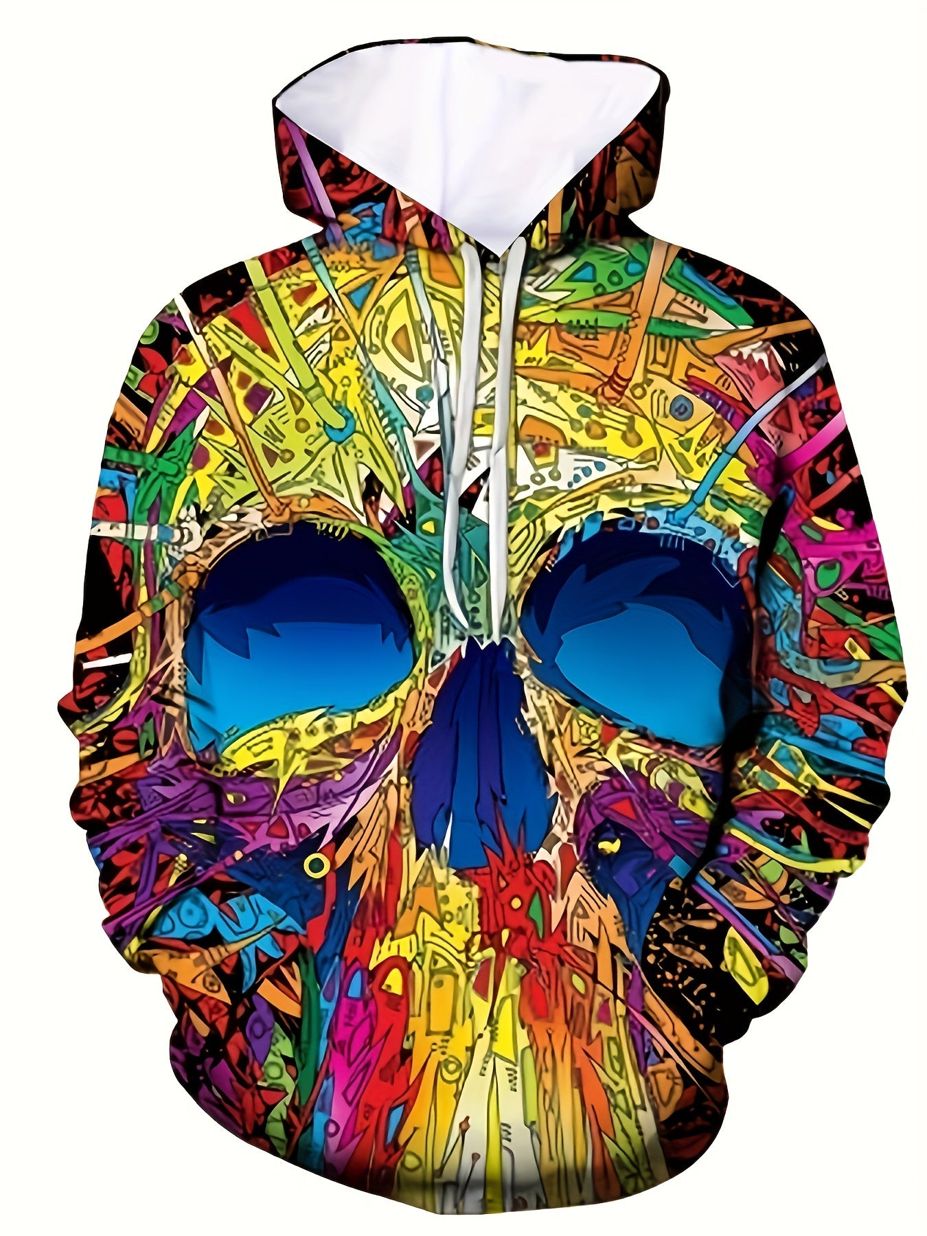 Skull 3D Print Hoodie for Men Autumn Winter